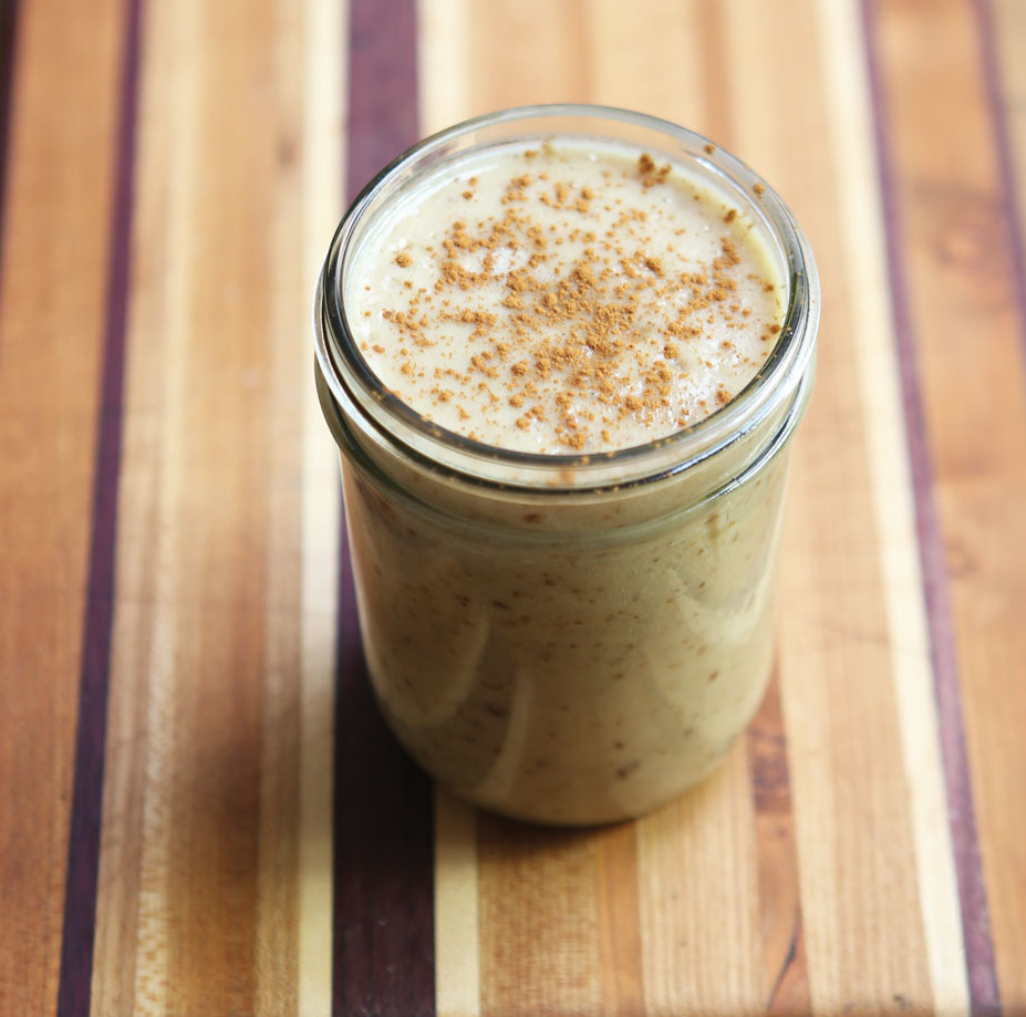 Breakfast Date: 1 cup vanilla almond milk, 1 frozen banana, ½ cup chopped dates. A pinch of nutmeg or cinnamon. Blend ingredients until smooth.